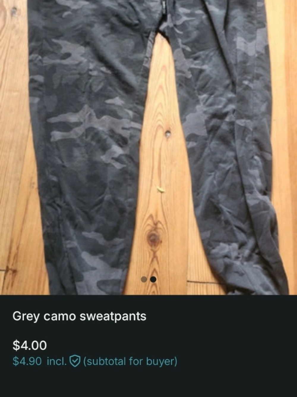 Kids Grey Camo Joggers with Elastic Waist